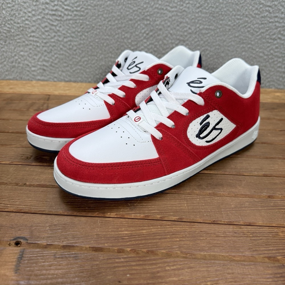 eS Shoes Mens 11 Red White Blue Accel Slim Skateboarding Sneakers Skater NEW - Picture 3 of 12